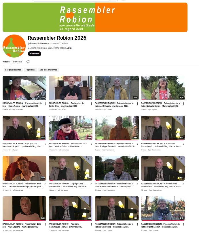 Notre chaine You Tube